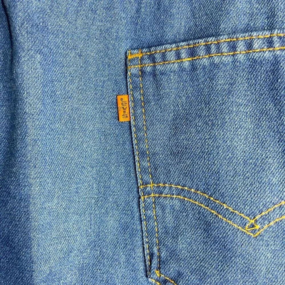 Vintage Levis For Men Skosh More Comfort Orange Tab Jeans Blue 42x32 Made in USA